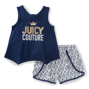 NWT Girls Juicy Couture Tank and Shorts Set, Size 2T